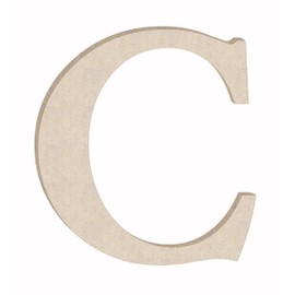 7 Inch Blank Wooden Craft Letter C, Unfinished Wood Alphabet Letter Wall Hanger, ABC's for Kid Learning Projects, DIY