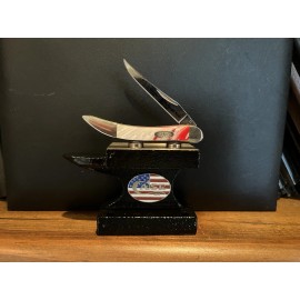 Case XX Patriotic American Flag Knife Display Anvil Very Cool Knife Not Included