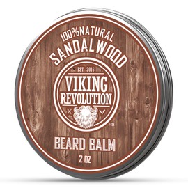 VIKING REVOLUTION Bálsamo para Barba con Sándalo - 100% Natural con Aceites de Argán y Jojoba - Suaviza, Hidrata y Moldea la Barba - 60 g