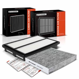 A-Premium 2-PC Engine & Cabin Air Filter with Activated Carbon Compatible with Honda Accord 2013-2017, TLX 2015-2020, 3.5L
