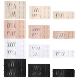 Aphlos New Version 12 Pack Flexible Bra Extender Strap 2/3/4 Hooks Adjustable Bra Strap 4 Assorted Colors