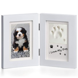 Goomis Pet Picture Frame and Pet Paw Prints Pet Memorial Photo Frame Kit, Keepsake Gift for Pet Owners, Great For Dog or Cat,White