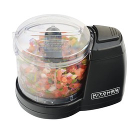 Kitchen Selectives Mini Chopper by Select Brands - Mini Electric Food Chopper for Kitchen Appliances - Features Dishwasher-Safe Parts - Chops, Minces & Dices - 1-1/2 Cups, Black