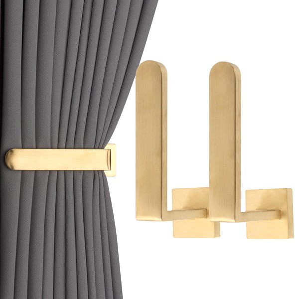 Groleca 2 Pack Metal Curtain Holdbacks Modern Curtain Tiebacks U