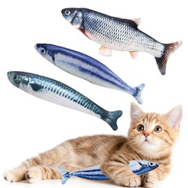 Catnip Fish Toys for Cats,3 Pack Catnip Toy Interactive Plush for Indoor Cats Toys - Scratch Chewing Teeth Grinding Pillow Cleaning Kick Bite Resistant for Kitten Toy