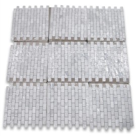 Stone Center Online C63XT Non Slip Shower Tile Carrara White Marble 1x2 Subway Brick Tumbled