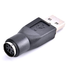 Audio Fan USB to PS/2 Converter Adapter USB A Male PS/2 6pin Female Adapter Black
