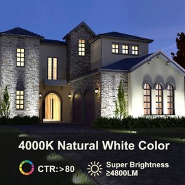 Yotivki 36W Wall Washer Lights, 4000K Neutural White Linear Flood Light, 3.2ft/40 120V LED Light Bar, IP65 Waterproof Outdoor Wall Washer Lighting for Landscape, Church, Ads, Yard, Garden