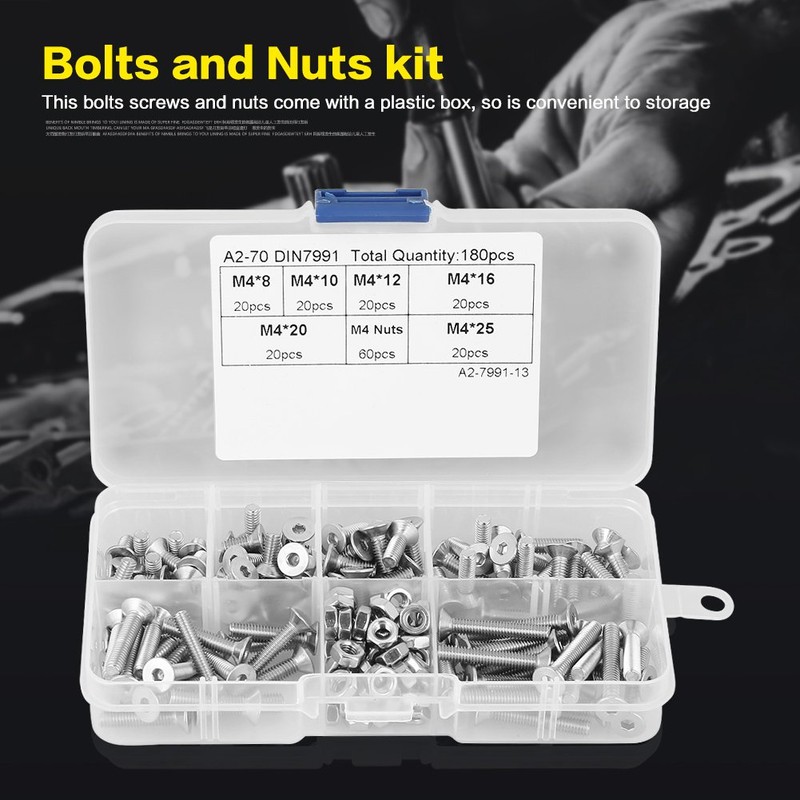 Nuts, 210pcs M2 304 Stainless Steel Cup Head Hex Socket