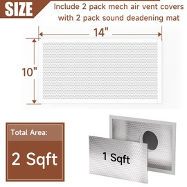 BJADE'S Sound Deadening Kit for Vent,Soundproofing Mats and Vent Covers for Reducing Noise and Dampening Vibration of HVAC Vent & Duct,Including 2 Pcs Sound Deadening Mat and 10"× 14" Vent Covers