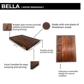 Premium Quality Sheesham Wood Cutting Board Crafted with Hand Picked Premium Sheesham for Extreme Durability | Multi-Purpose Cutting Board with Plate on Backside |