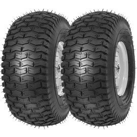 RONPOW 15x6.00-6nhs Lawn Mower Tires, Riding Lawn Mower and Tractor Front Tires, 15x6x6 Tire and Wheel for Residential and Commercial, 3" Offset Hub, 3/4" Bearing, 2Pack Gray, Load 570Lbs