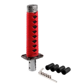 RYANSTAR Gear Shift Knob Sword Shift Knobs Katana Samural Shift Gear Lever Universal Fit for Manual Cars Most Automatic Cars with 4 Adapters Red + Black