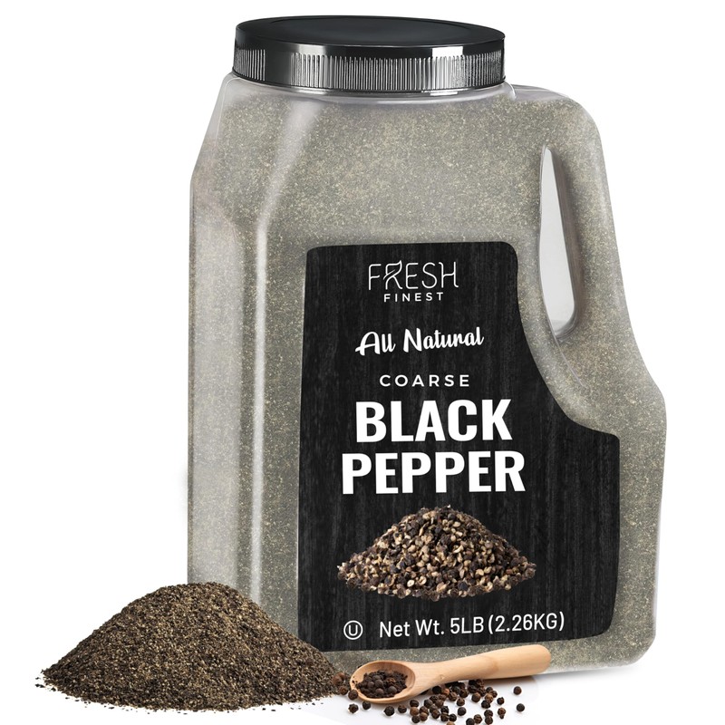 Fresh Finest 5 LB. Black Pepper, Bulk, Kosher, Black Pepper