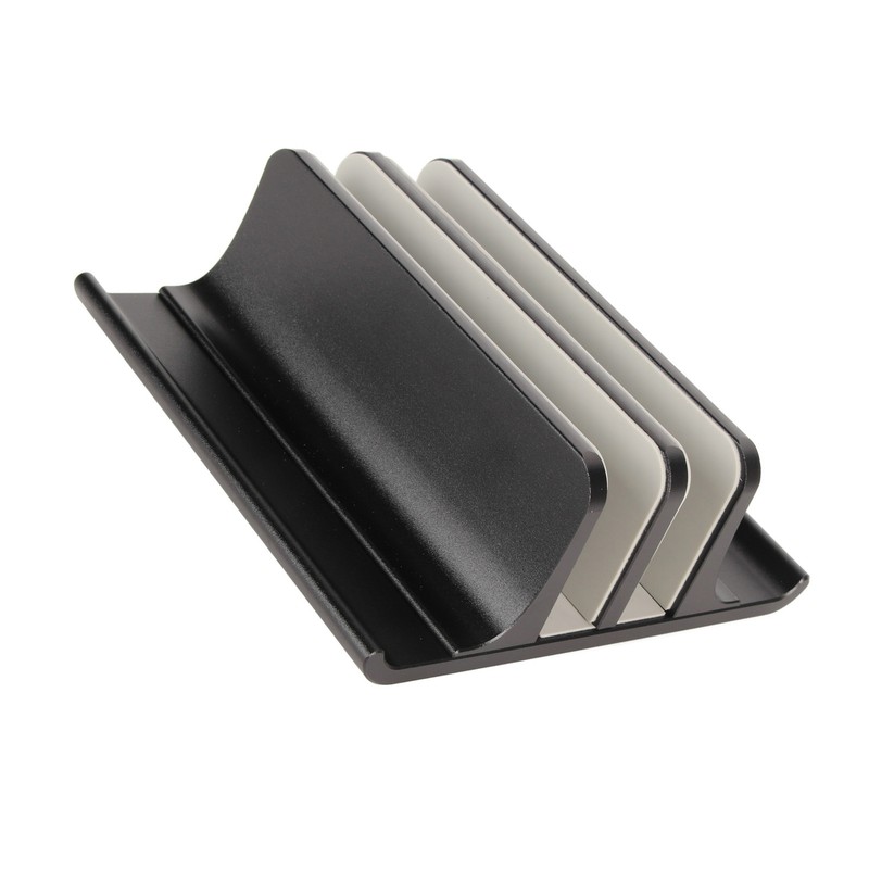 Vertical Laptop Stand 2 Slots Anodized Aluminium Alloy Adjustable Space