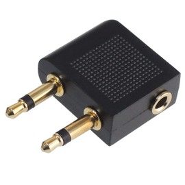 KAUMO Airplane Earphone Jack Converter Adapter, 3.5mm Dual Jack Converter, Stereo Mini Converter, Airplane Earphone Plug Converter