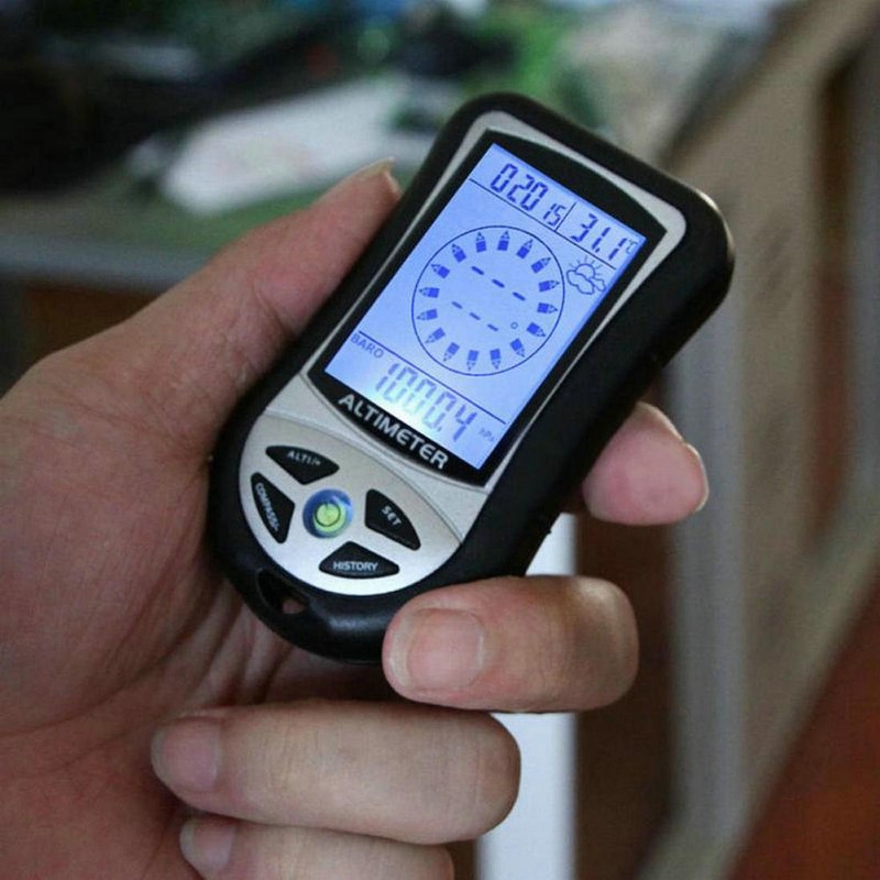 Multifunction Outdoor Hiking Camping 8 in 1 LCD Digital Display