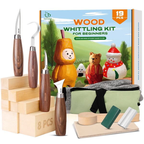 IMYMEE Wood Whittling Kit for Beginners-Complete Whittling Set with 4pcs
