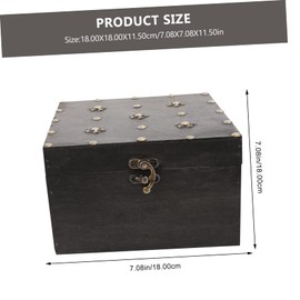 TOVINANNA 1Pc Retro Wooden Storage Box Capacity Treasure Box Decor for Game Room Supplies Solid Design with Vintage Pattern for Friends