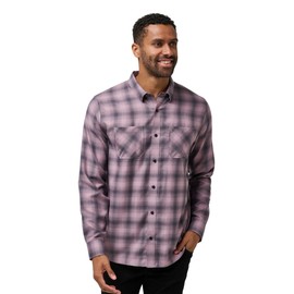 TravisMathew Men's Cloud Flannel Plaid, Elderberry/Total ECL