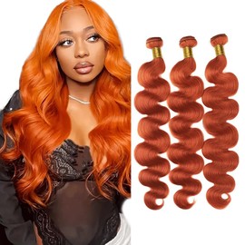 350 Bundles Orange Body Wave Human Hair Bundles Ginger Bundles Human Hair 3 Bundles 26 28 30 Inch 350 Body Wave Bundles Human Hair Ginger Orange Bundles