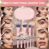 10pcs Brochas de Maquillaje Profesional de Viaje Mini Pinceles con