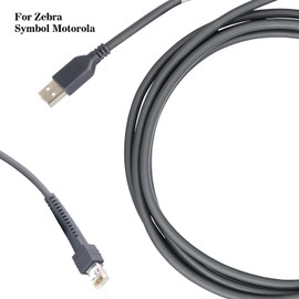 USB Barcode Scanner Cable for Zebra Symbol Motorola LS2208 LS3008 LS9208 DS4208 DS6878 STB4278 Barcode Scanner (2m/6.56ft USB Port Straight)