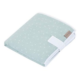 KraftKids Travel Changing Mat in Muslin Mint Dandelions, Travel Changing Mat 60 cm x 60 cm, Changing Mat for Travelling Handmade with Love in the EU