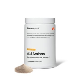 Momentous Vital Aminos Powder Supplement - BCAA & EAA - Tropical Punch - NSF Certified for Sport - GMO- & Gluten-Free - 30 Servings - Package May Vary