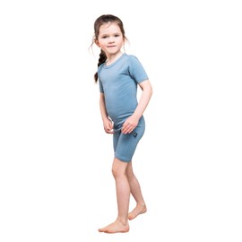 JOF Berlin Body Zipper For Kids | Blue | 13-14 Years Old | Onesie Bodyshort With Zipper | Adaptive Clothing For Children With Special Needs | Short Sleeve Short Leg Zipback Jumpsuit