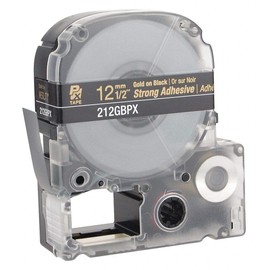 K-Sun 212GBPX - Cartridge Label 1/2 in W Black/Gold Pack of 2