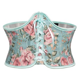 Scarlet Darkness Women Medieval Corsets Renaissance Vintage Lace Up Boned Bustier Corset Belt Blue 8