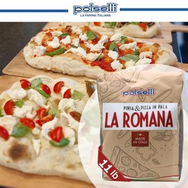 POLSELLI La Romana Pinsa & Pizza in Pala Flour, Type 0 Flour, Roman-Style Flour, Pizza Crust, High Protein Italian Flour, Ideal for Airy, Light, Crunchy, Flavorful Pizza, Wheat & Rice Flour, Sourdough