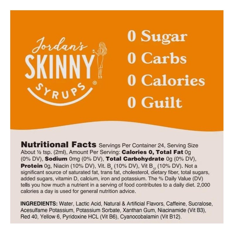 Skinny Syrup. Peach Ring with caffeine and Vitamins. Same servings