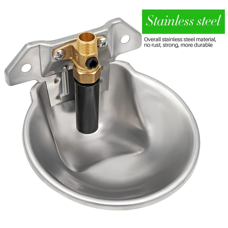 Stainless Steel Thicken Sheep Waterer Automatic Dispenser Goat Copper Valve