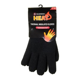 Blackrock HEAT Thermal Gloves, Mens Gloves, Womens Gloves, Winter Gloves, Black Gloves, Womens Mens Accessories, Warm, Heated Clothing, Wooly Gloves, Warmer, Hiking, Fleece, Unisex Large/XL