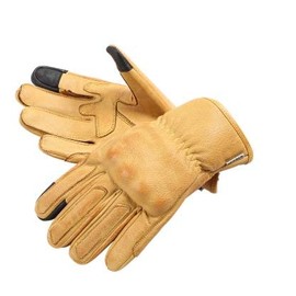 DEGNER WAX LEATHER TOURING GLOVE TG-74 Wax Leather Touring Gloves (Tan, M)