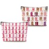 2pcs Pink Cowboy Boots Makeup Bag Hot Pink Cowgirls Cosmetic