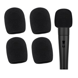 Spircol 5 Pack Foam Mic Cover Handheld Microphone Windscreen (5 Pack) (black)