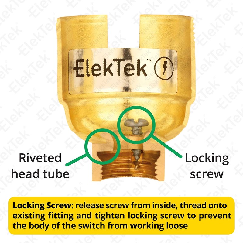 ElekTek Unswitched Lamp Holder B22 BC Bayonet Cap with Shade