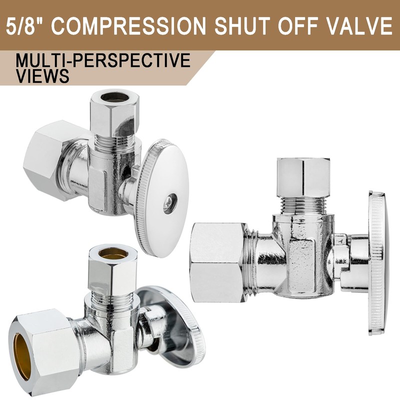 [20 Pieces] Lingmfg Angle Valve Shut Off Valve 5/8" Compression