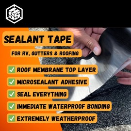 Hanse Syntec Systems HSS® Sealant Tape RV & Roofing, MicroSealant, Waterproof Tape, Seal Tape, Extrem longlasting, for All Surfaces, Extremely Sticky, Butyl Tape, Roof Repair (Grey, 6" x 25')