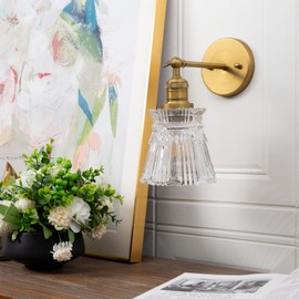 Pathson Modern Wall Sconce Light with Heavy Crafts Handmade Glass, Hardwired Wall Lamp Lighting Decor for Living Room Bedroom Farmhouse Hallway Foyer Loft