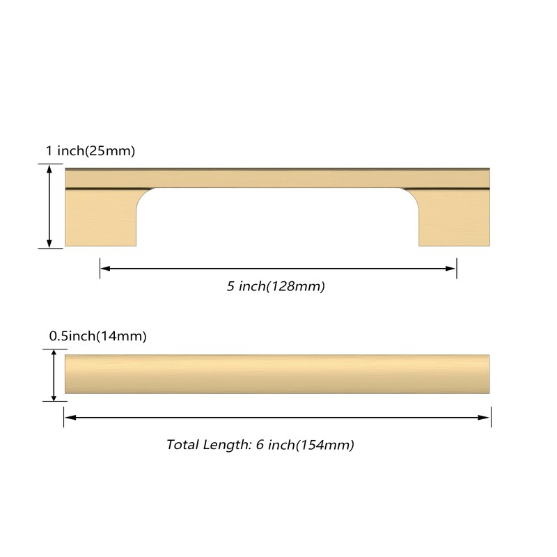 Asidrama 10 Pack 5 Inch(128mm) Champagne Bronze Cabinet pulls Kitchen