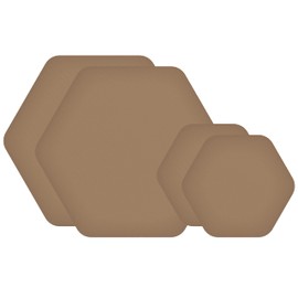 GEAR AID Tenacious - Parches de reparación de Cinta para Chaquetas, Tiendas de campaña y Equipo al Aire Libre, Coyote, Forma Hexagonal de 2.5 y 1.5 Pulgadas, 4 Parches