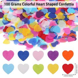 10000 Pieces Heart Shaped Biodegradable Confetti Wedding Confetti Biodegradable for Weddings Valentines Anniversaries Eco-Friendly Paper Hearts Hen Party Table Decoration (Colorful)