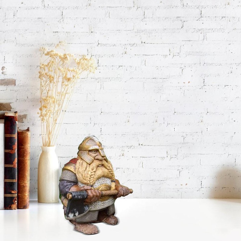 Viking Victor Dwarf Statue Garden Statue Miniature Ornaments for Home