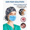 ORKSEA Satin Lined Scrub Caps with Buttons Sweathand Nurse Surgical
