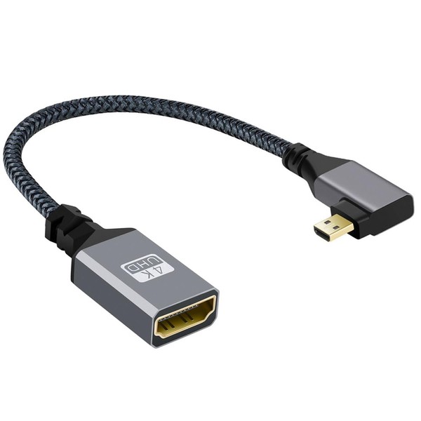 xiwai 4K Micro HDMI 1.4 Male 90 Degree Right Angled