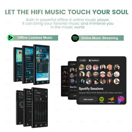 YFFIZQ 144GB MP3 Player with Bluetooth and WiFi,4.3" 1080P Full Touch Screen MP4 Player with Spotify,Portable HiFi Sound MP3 Player,Android 9.0 MTK 8 Core Music Player Support Online Music
